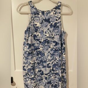 Abercrombie & Fitch High-Neck Linen-Blend Mini Dress